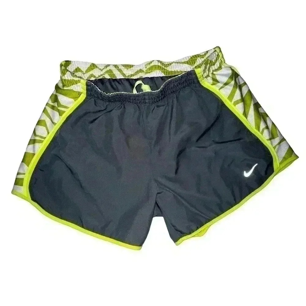 Nike Shorts Women's Small Gray and Green Patterned With Bikini Style Built In